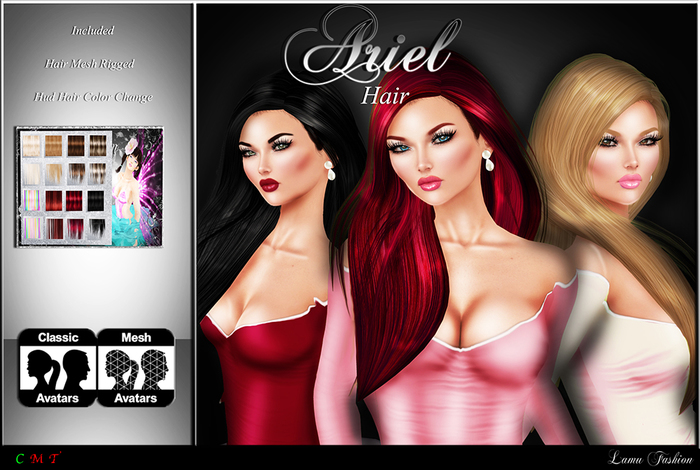 -Lamu Fashion-Hair *Ariel* Mesh Hud Color Change