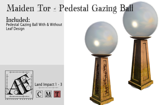 *AF* Maiden Tor Pedestal Gazing Ball (Wear Me)