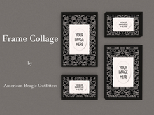 ABO - collage photo frame damask black