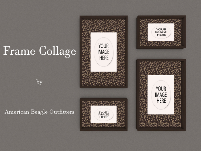 ABO - collage photo frame swirl brown