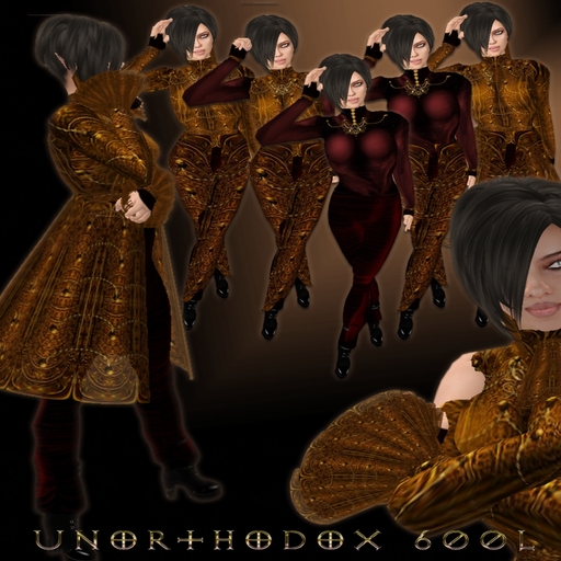 RFyre UnOrthodox  Womens- Antique Gold TagGoth TagVampire TagSteampunk