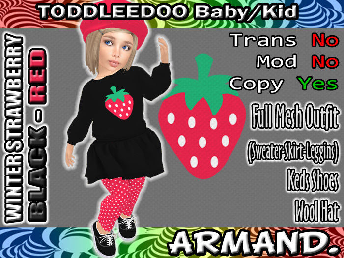--ARMAND-- WINTER STRAWBERRY - BLACK-RED