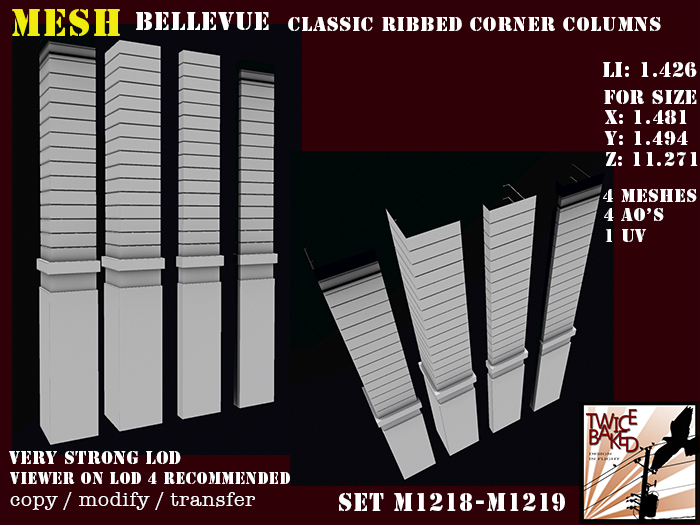 "TB" BV Classid Ribbed corner Columns M1218 M1219 MP