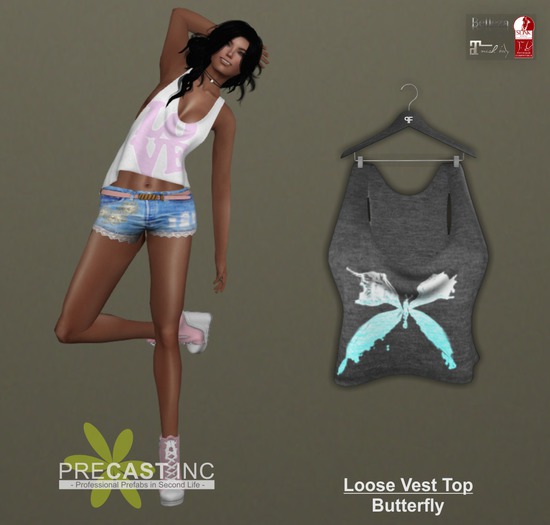 PRECAST Inc. - Loose Vest Top - Butterfly