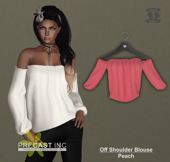 PRECAST Inc. - Off Shoulder Blouse - peach