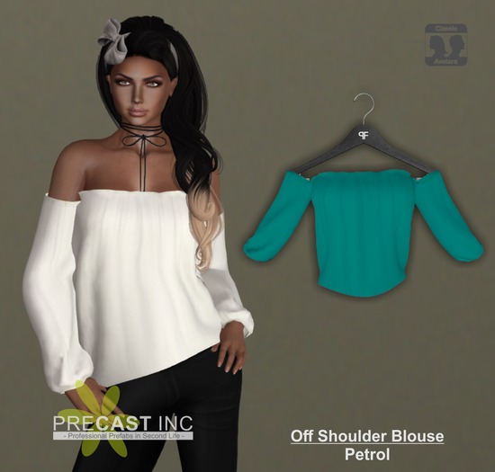 PRECAST Inc. - Off Shoulder Blouse - petrol