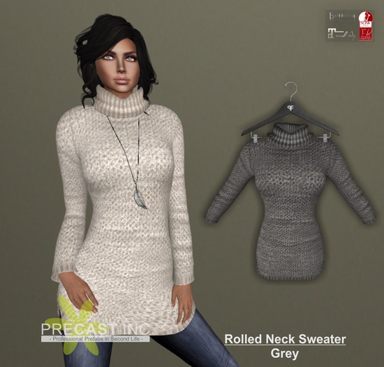 PRECAST Inc. - Rolled Neck Sweater - grey