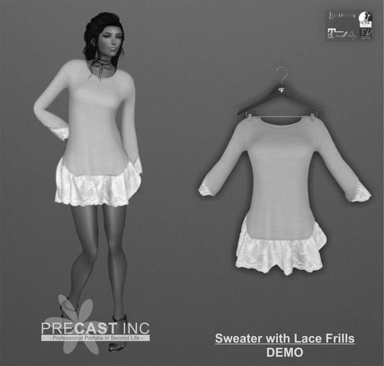 PRECAST Inc. - Sweater with Lace Frills - DEMO