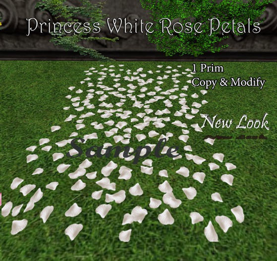 Princess White Rose Petals - Aisle Runner - Modify and Copy
