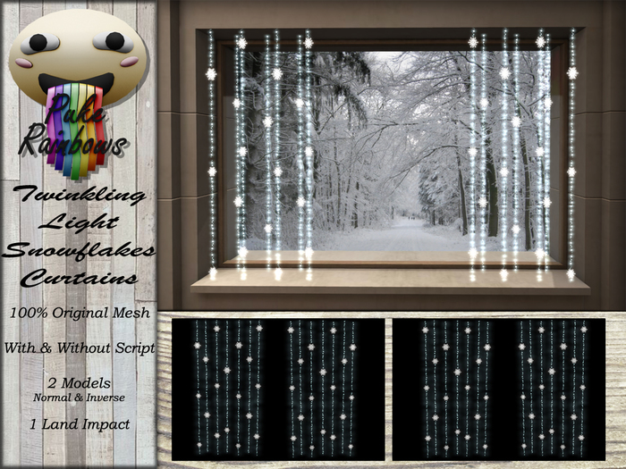 [PR ] Twinkling Light Snowflakes Curtains (Boxed)