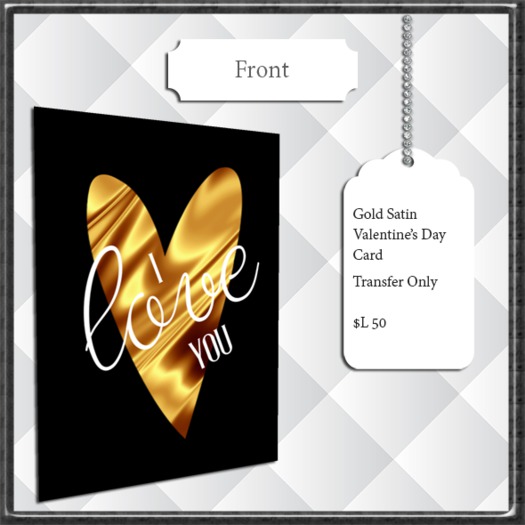 ~FS~ Gold Satin Valentine's Day Card