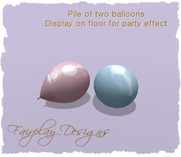~2 Prim~Pile of Two Pastel Pearl Floor Balloons~Copy Only~