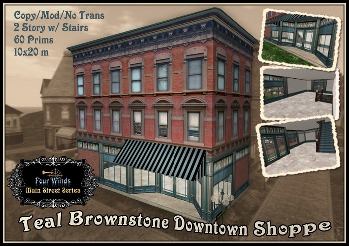 Teal Brownstone Downtown Shoppe Boxed