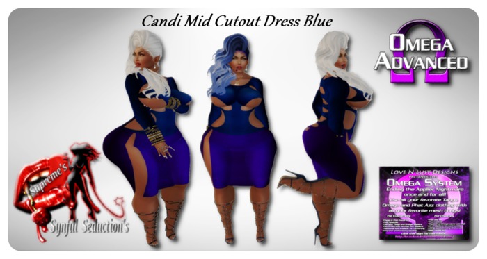 {SS} Candi Mid Cutout Dress Blue