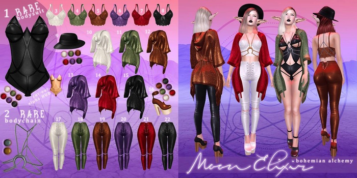 Moon Elixir - Bohemian Alchemy Tops - Complete Set