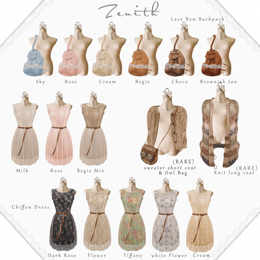 =Zenith=(Cream)Lace Bow Backpack