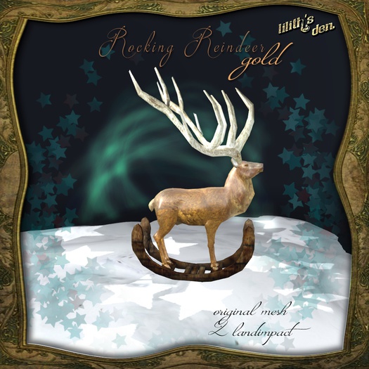 Lilith's Den Rocking Reindeer - gold - copy// *** Christmas Promo