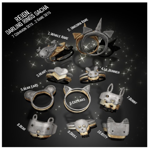 REIGN.- Darling Ring- Skull (Gold)