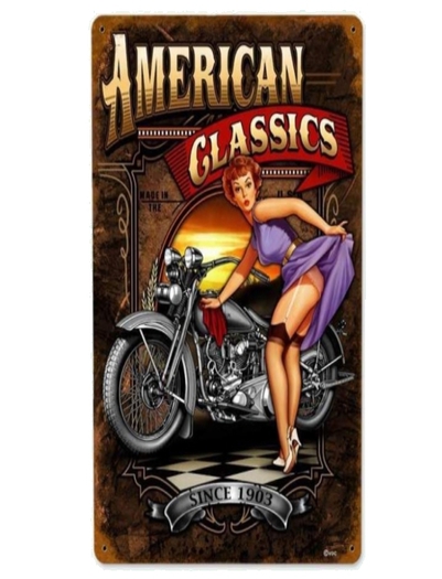 CLASSIC PINUP Girl Metal Plate Poster Alpha