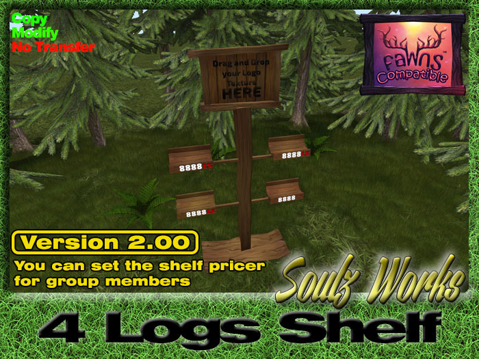 Fawns 4 Logs Shelf w/Pricers [Boxed]