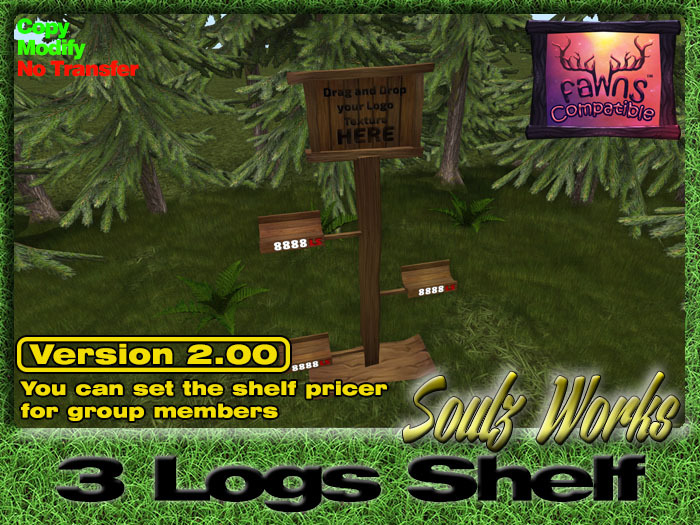 Fawns 3 Logs Shelf w/Pricer [Boxed]