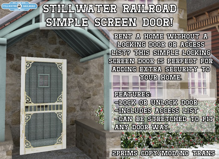 ~*SR*~ Simple Screen Door [Boxed]