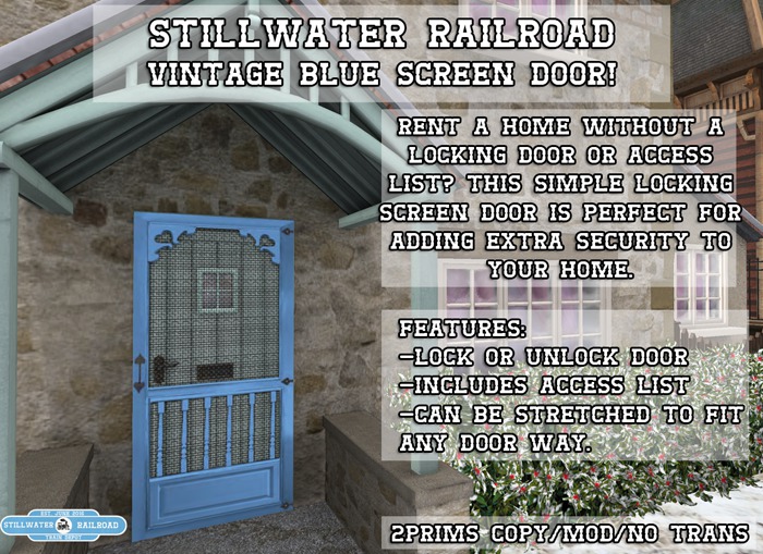 ~*SR*~ Vintage Blue Screen Door [Boxed]