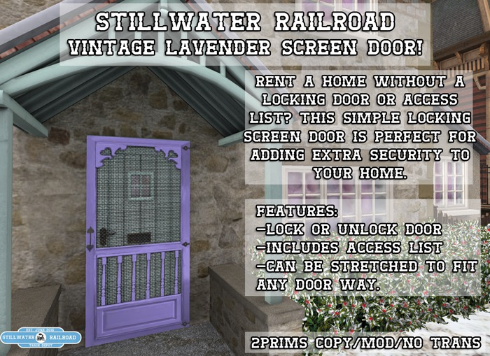 ~*SR*~ Vintage Lavender Screen Door [Boxed]