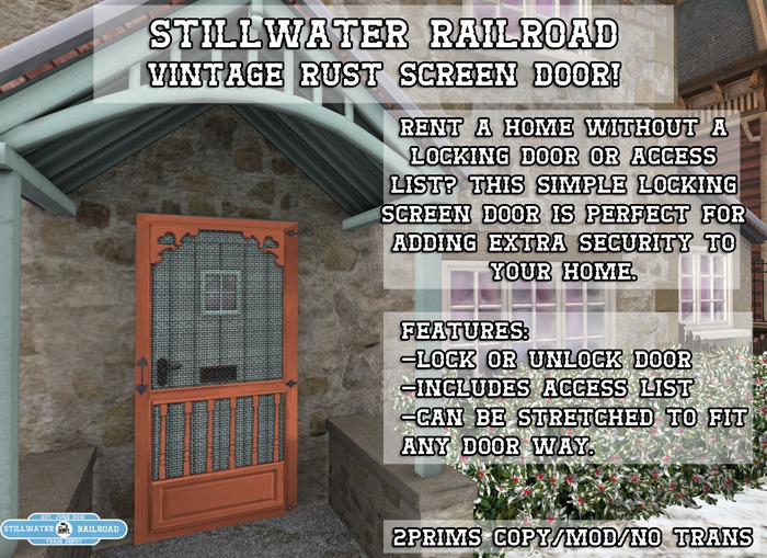 ~*SR*~ Vintage Rust Screen Door [Boxed]