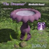 [CIRCA] Pkg - "The Dreamer" Birdbath Stand - Plum Metal