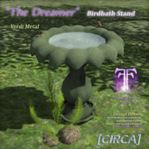 [CIRCA] Pkg - "The Dreamer" Birdbath Stand - Verdi Metal