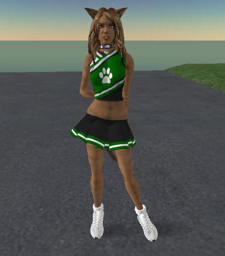 Green Paw Cheerleader Outfit
