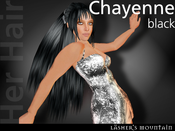 CHAYENNE Long Black Hair (with head band)