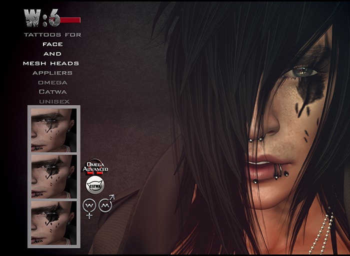 W6 birds face tattoo