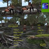 9 pc Mesh Mature Trees and Forest logs set up to 5 can sit