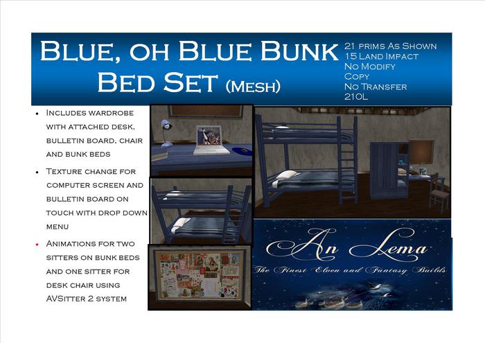 Blue, oh Blue Bunk Bed Set