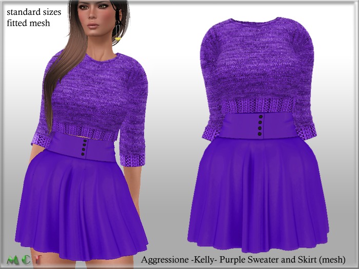 Aggressione Kelly Purple Sweater and Skirt mesh (boxed)