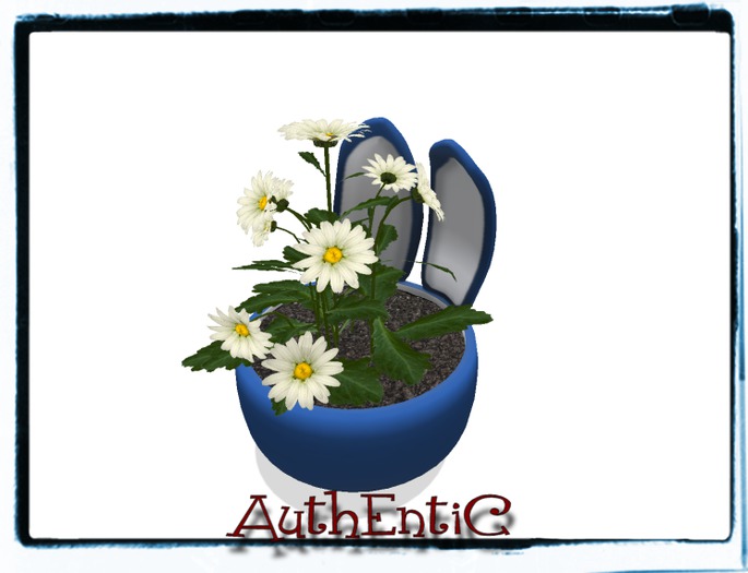 *Daisies* Easter Pot blue