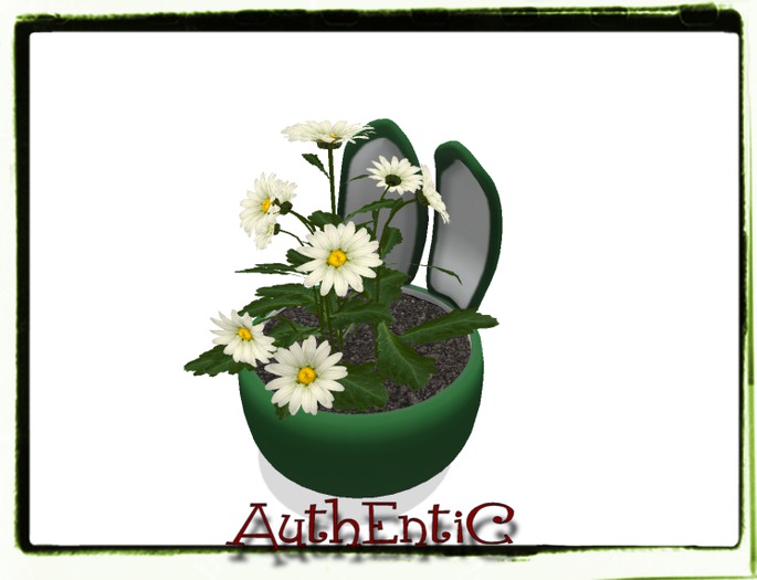 *Daisies* Easter Pot green