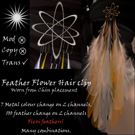 Feather Flower Hair clip (colour Changer) 