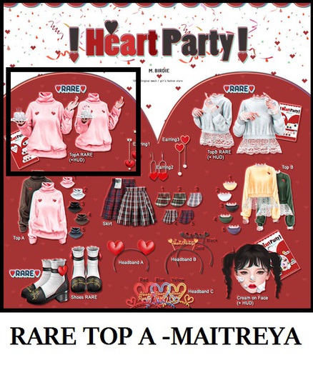 `M.BIRDIE / Heart Party! . TopA Maitreya RARE