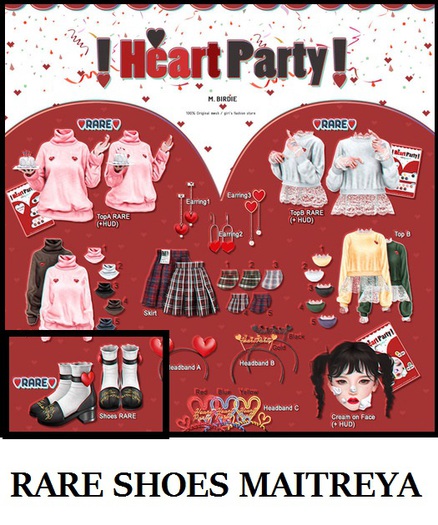 `M.BIRDIE / Heart Party! . Shoes RARE