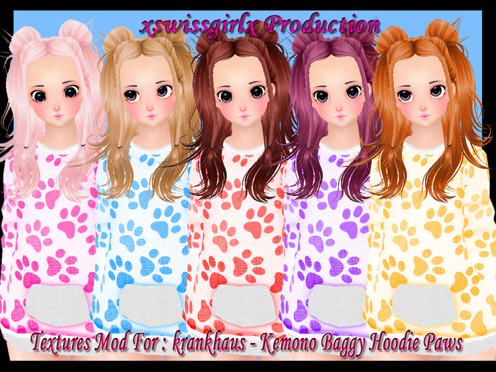 Textures Mod For : krankhaus - Kemono Baggy Hoodie Paws