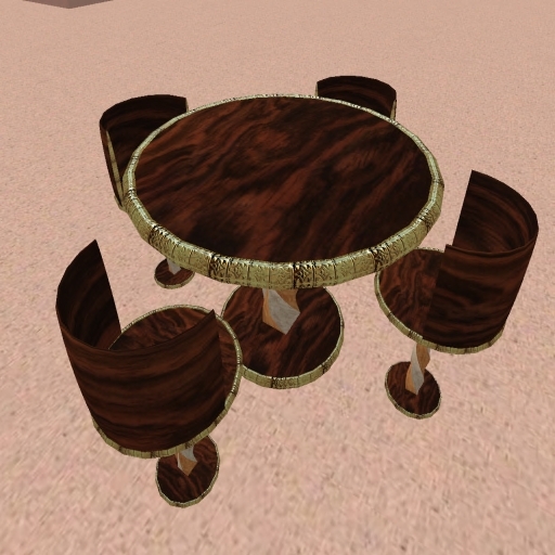 Gold-edged table & 4 chairs - boxed