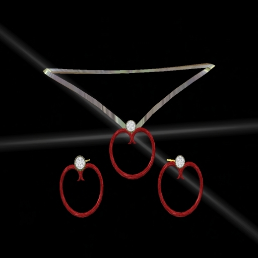 Valentine Heart Outline Gold Jewellery Set