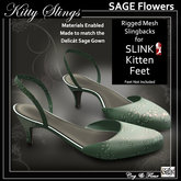 C&F Slink KITTEN Slingbacks -Sage Flowers