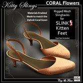 C&F Slink KITTEN Slingbacks -Coral Flowers