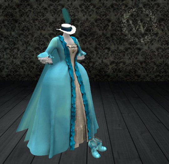 Vestido barroco agua clara - Light water baroque dress (BOX)