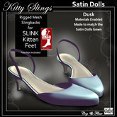 C&F Slink KITTEN Slingbacks - Satin Dolls - Dusk