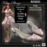 C&F Slink KITTEN Slingbacks - Roses! Pink